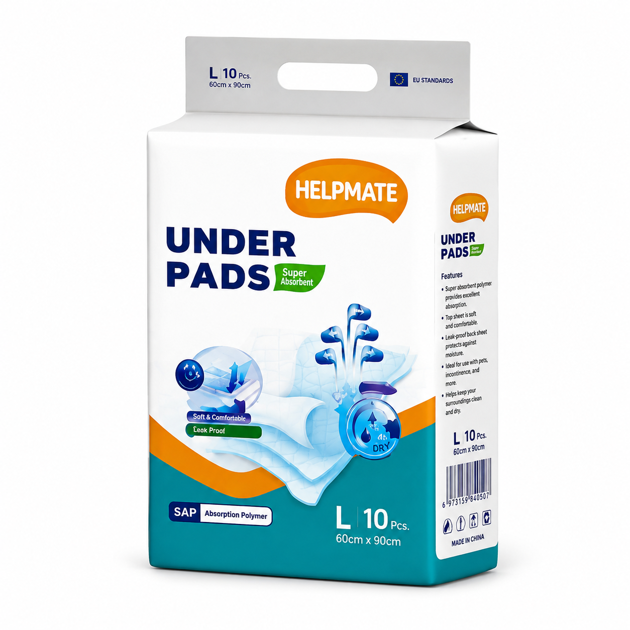 Helpmate Absorbent Under Pads – Large, 10 Pack